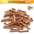 thumbnail image 3 of HUGFEGWE Flat Head Solid Copper Rivets Nuts Copper Flat Head Semi-Tubular Rivets for Household Automobile Industry Brass Tone 4x25mm 50PCS CJB91-25869, 3 of 7