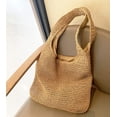 thumbnail image 4 of LinYooLi Straw Beach Bag with Zipper Large Woven Summer Boho Tote Handbag Rattan Wicker Purse for Shopping Summer Vacation, 4 of 7