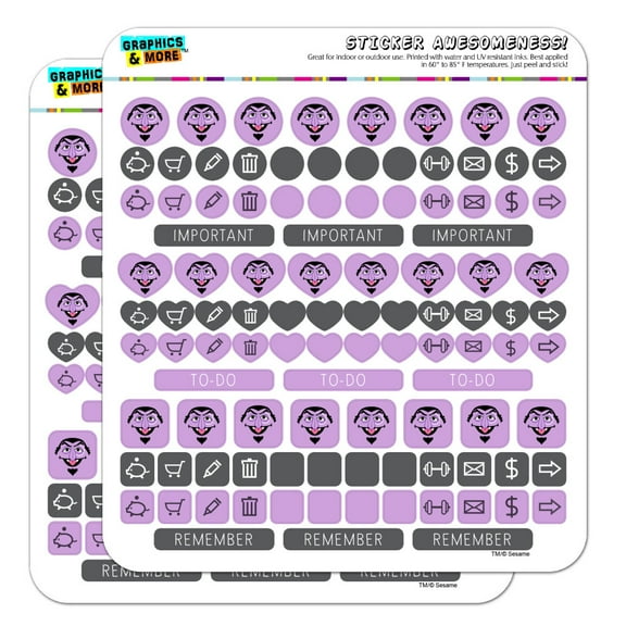 Sesame Street Count Face Planner Calendar Scrapbooking Crafting Sticker Set