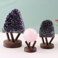 thumbnail image 4 of Sphere Stand Crystal Display Stand Base Crystal Holder Wood Egg Ball Stone Display Stand, 4 of 9