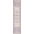 thumbnail image 2 of 2.5' x 10' Purple and Gray Floral Border Rectangular Rug Runner, 2 of 5