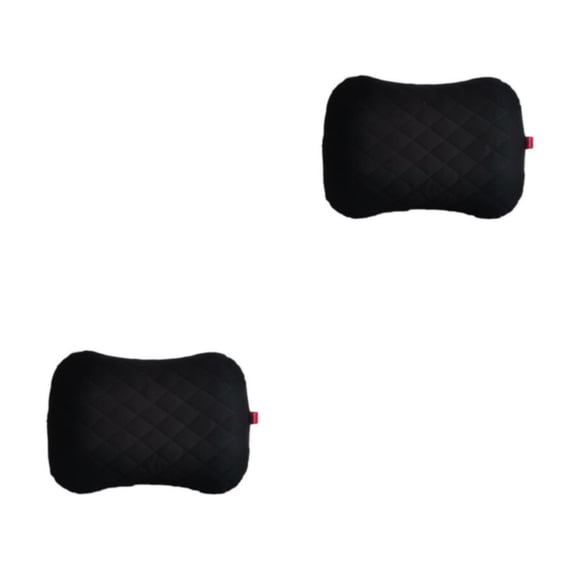 Sonducket Almohada plegable inflable, dispositivo de viaje ultraligero, cojín de cintura, almohadas de aire, reposacabezas de coche, herramienta Negro 2Conjunto