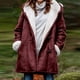 thumbnail image 1 of Abrigo informal de manga larga con capucha y chaquetas para mujer, abrigo de terciopelo liso de talla grande para invierno, abrigo de manga larga con bolsillo y hebilla de cuerno para mujer, 1 of 7