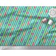 thumbnail image 3 of Soimoi Green Viscose Chiffon Fabric Heart Stripe Print Fabric by the Yard 42 Inch Wide, 3 of 3