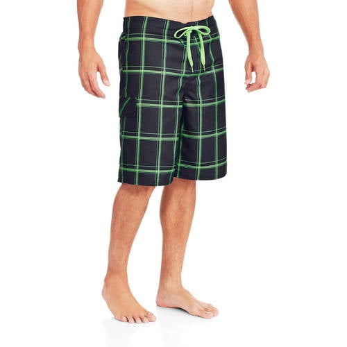 Big Men's Plaid EBoard Shorts