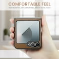 thumbnail image 2 of Dteck Case with Front Screen Protector for Samsung Galaxy Z Flip7 FE, Galaxy Z Flip 6 Premium PU Leather Case Slim Shockproof Protective Cover for Samsung Galaxy Z Flip7 FE/Z Flip 6,Brown, 2 of 6