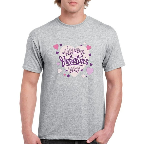 Happy Valentine's Day Heart T-Shirt Men -Smartprints Designs, Male 3X-Large
