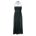 thumbnail image 5 of Jamsmile Womens Dress Spaghetti Strap Backless Bohemian Beach Long Dresses Casual Solid Color Cotton Party Maxi Dress, 5 of 6