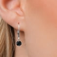 thumbnail image 3 of Gem Stone King 14K White Gold Black Sapphire Earrings for Women | 1.38 Cttw | Gemstone September Birthstone | Round 5MM, 3 of 6