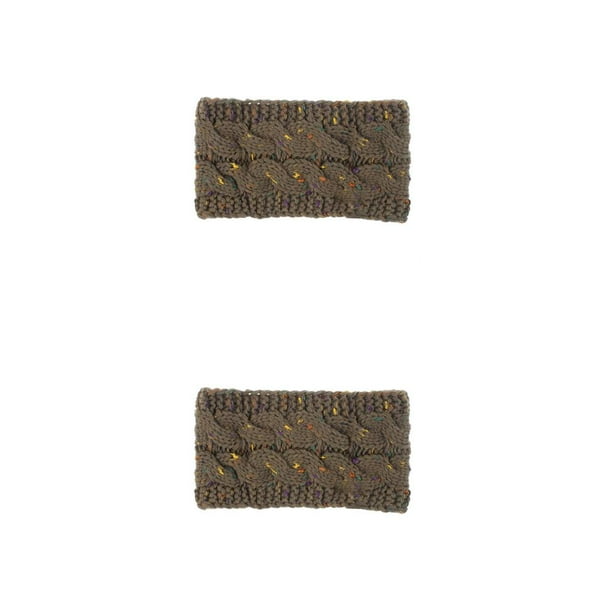 Qarigey Diademas de punto, protección para la cabeza elástica cálida para invierno, calentador de orejas Universal, diadema, suministros de accesorios Hilo caqui 2piezas Qarigey CBP264093