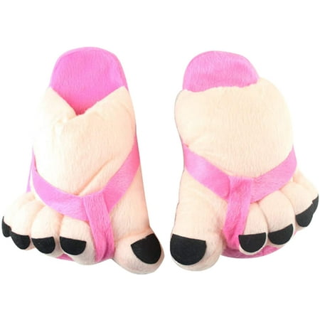 Misscat Women Cartoon Toe Big Feet Velvet Anti-Slip Warm Soft Slippers ...