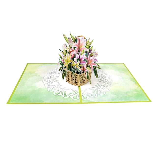 simhoa 3D Easter Card Basket with Envelope Gift Card Assorted Unique Design Eggs Easter