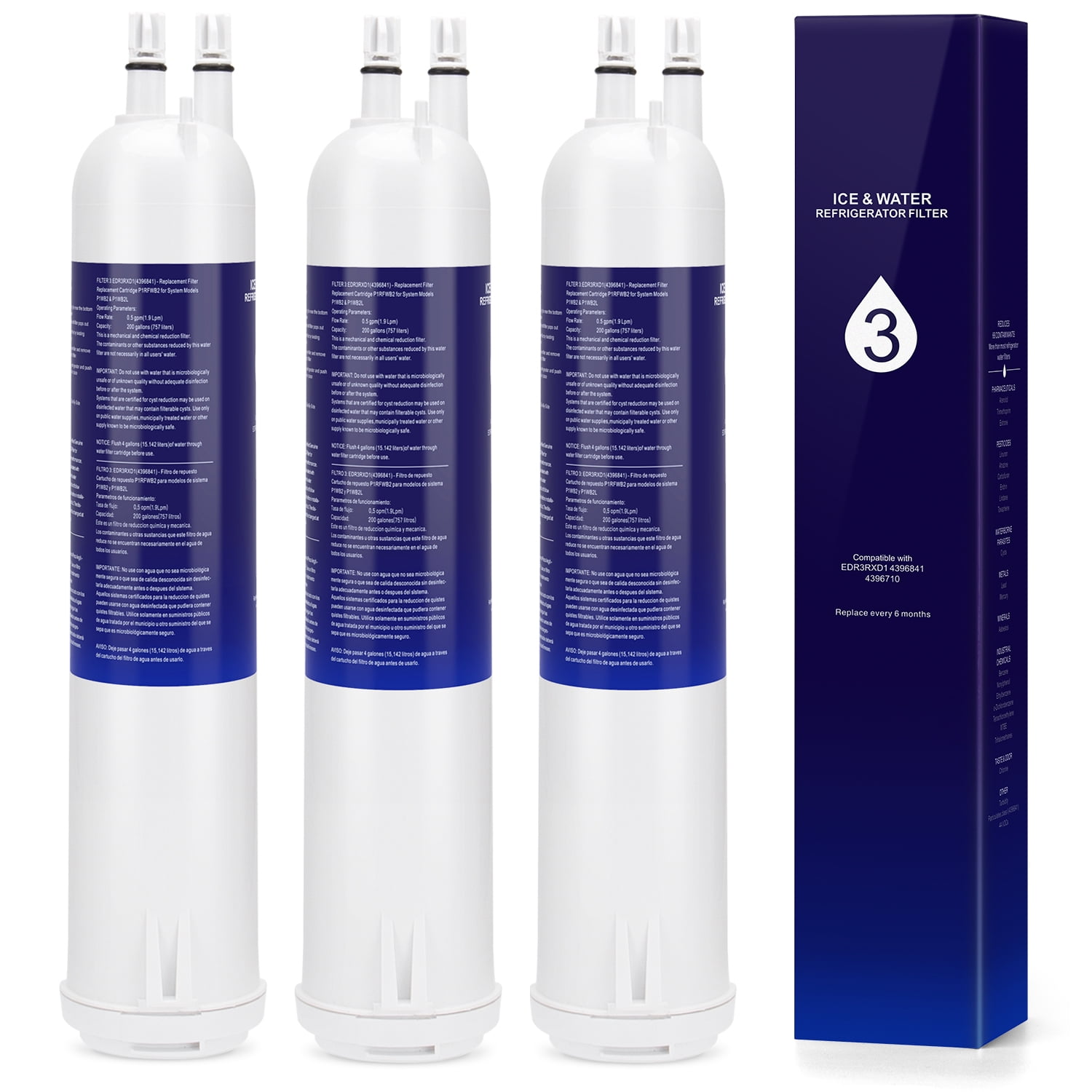 EDR3RXD1 Water Filter 3 for Whirlpools Refrigerator Water Filter 3