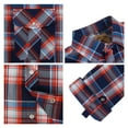 thumbnail image 3 of Coevals Club Men's Western Cowboy Long Sleeve Pearl Snap Plaid Work Shirts Red Blue 15 Large, 3 of 4