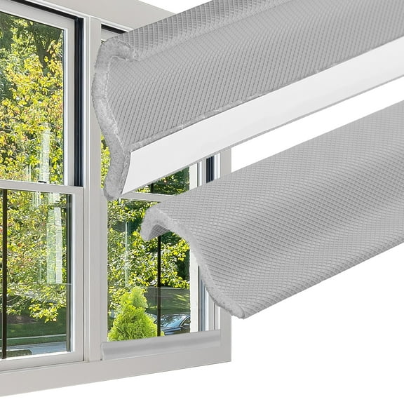 REGALWOVEN 16 Feet Kerf Weather Stripping Door Seal Self Adhesive PU Foam Weather Strip Gray