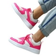 thumbnail image 3 of Sopiago Womens Sneaker latform Fashion Women's Low Top Canvas Sneakers,Comfortable Thick Sole Womens Canvas Shoes Hot Pink,39, 3 of 6