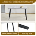 thumbnail image 4 of ExtraLco 5-Piece Dining Table Set for 4, White Faux Marble Tempered Glass Table with 4 Dark Gray Upholstered Chairs for Kitchen Dining Room, 4 of 10