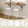 thumbnail image 3 of OROFULL 24 Inch Tall Folding Stool 2 Pack, Heavy Duty HDPE Portable Bar Stool with Carry Handle & Steel Frame for Indoor Outdoor Use, White, 3 of 8