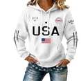 thumbnail image 3 of Hpapadks Hoodie Women Women's Patriotic Print Pullover Hoodie Soft Fleece Top Women Sweatshirt, 3 of 6