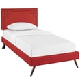 thumbnail image 2 of Modway Josie Twin Upholstered Platform Bed with Round Splayed Legs, Multiple Colors, 2 of 28
