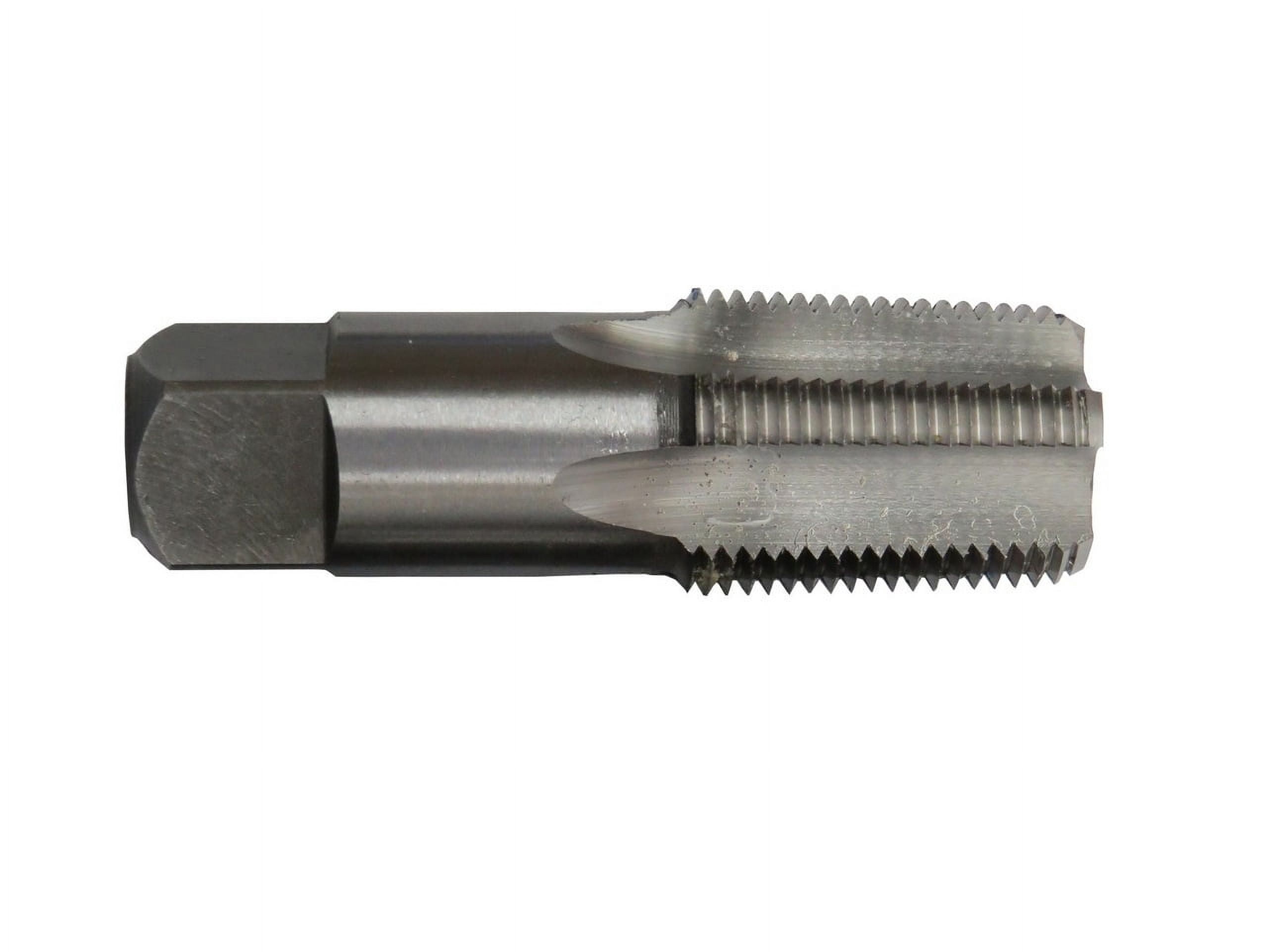 3/4" Carbon Steel NPT Tap and 59/64" HSS Drill Bit in plastic pouch. 59/64" drill bit has 1/2" shank.