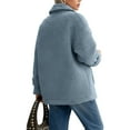 thumbnail image 7 of Zedker Women's Plus Size Fleece Jacket Women Cozy Warm Bed Jackets Fuzzy Button Up Sleepwear Long Sleeve Winter Coat Blue XXL, 7 of 7