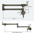 thumbnail image 4 of Wowow Wall Mounted Pot Filler with Double Joint Swing Arms in Antique Bronze, 4 of 5