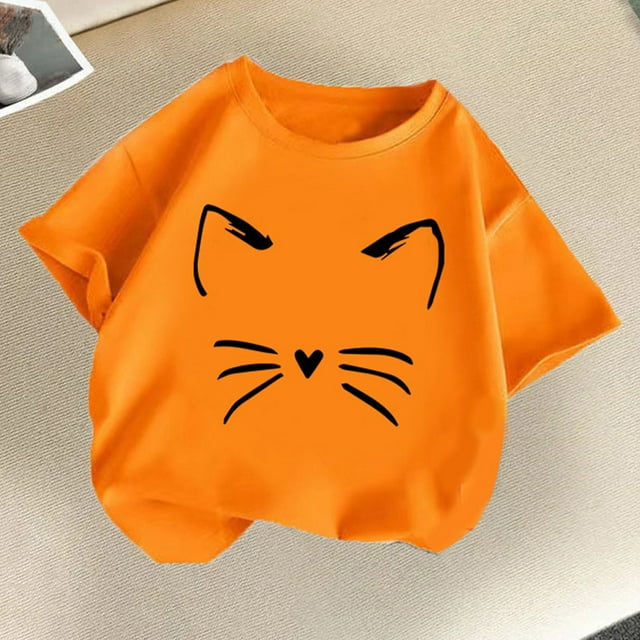 Rbaofujie T-Shirts Graphiques à Manches Courtes pour Filles et Tout-Petits