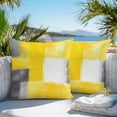 thumbnail image 4 of Abstract Yellow Gary Paint Outdoor Pillow Covers Pack of 2 Mottled Retro Oil Painting Waterproof Throw Pillow Covers Decorative Cushion Cases for Patio Garden Tent Balcony Couch 18x18 inch, 4 of 8
