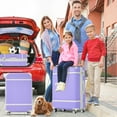 thumbnail image 2 of PAPROOS Travel Luggage Set of 3, 20in 24in Hardside Suitcase with Cosmetic Case, Lightweight Suitcase Set with Spinner Wheels, Expandable Hardshell Luggage Sets, Purple, 2 of 8