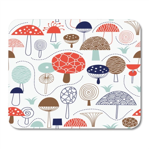 SIDONKU Whimsical Seamless Pattern with Mushrooms Toadstool Doodle Forest Design Abstract Mousepad Mouse Pad Mouse Mat 9x10 inch