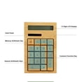 thumbnail image 3 of Calculadora De Madera, Diseño Ergonómico Apagado Automático Calculadora Portátil Con Batería Solar Número De Tallado Para El Hogar Para La Tienda, 3 of 7