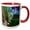 Red/White, variant on 3drose, Initial Letter P- Beautiful Peacock Feather Letters and Numbers, 11oz Mug