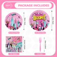 thumbnail image 3 of Set de artículos de fiesta Grencian Spider Pink Girl para 24 personas, 3 of 7