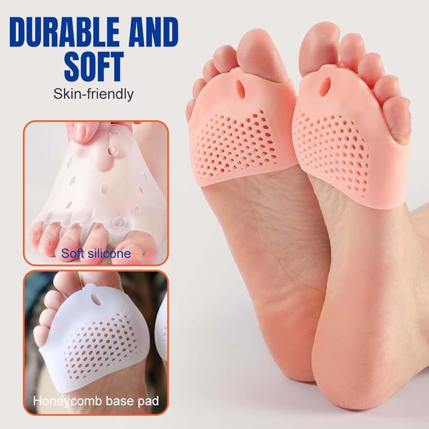 Hygger Bunion Corrector, 4 Pcs Hyggear Silicone Toe Separators for Women and Men, Hygear Toe Separators for Women, Hygger Toe Separators Breathable and Soft (2*transparent)