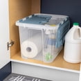 thumbnail image 6 of Sterilite 30 Qt Hinged Lid Storage Box, Plastic Container, Washed Blue, 6 Pack, 6 of 9
