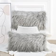 thumbnail image 7 of Home Soft Things Karenne FauxFur Throw Pillow Covers (Set of 2), NO INSERT Grey 14" x 26", 7 of 7