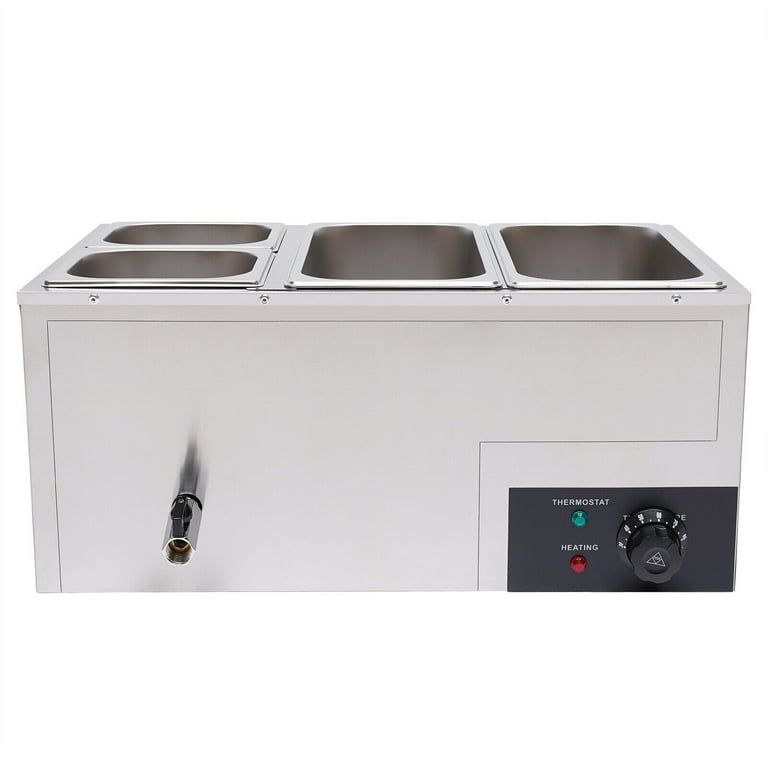 DENEST 4-Pan Commercial Food Warmer Steam Table Buffet Catering Warmer  Countertop