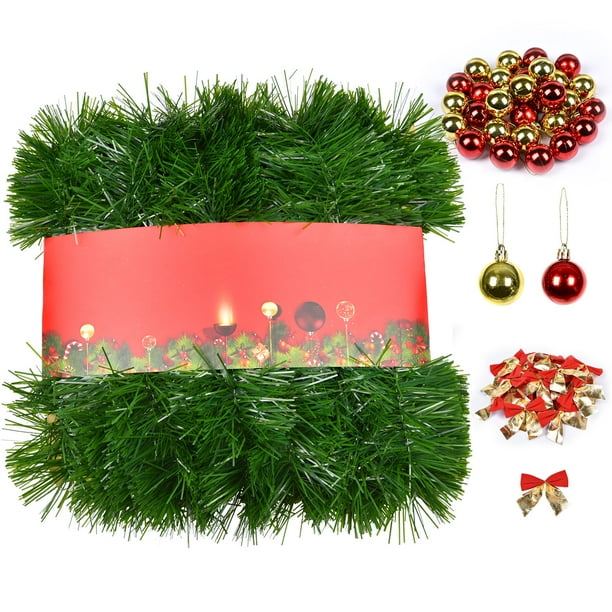 Goodwill 50 Ft Christmas Garland Soft Green Rattan with Chrismas