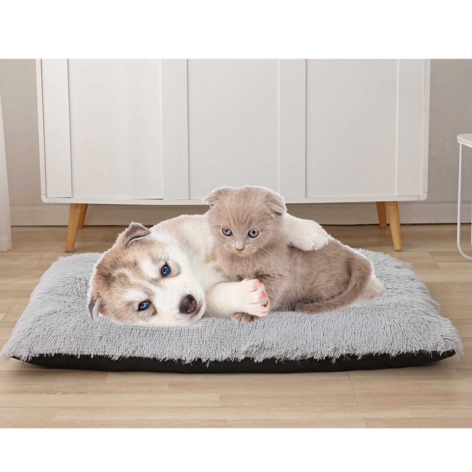 Kiplyki Dog Crate Pad Plush Dog Bed For Dogs Calming AntiAnxiety Dog Bed For Crate Washable Soft Warm Dog Crate Mat With Non-Slip Bottom