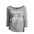 thumbnail image 1 of Thread Tank Mama Of Girls Women's Slouchy 3/4 Sleeves Raglan Sweatshirt Sport Grey Medium, 1 of 3
