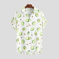 thumbnail image 2 of JINMGG Mens Tops under $5,Mens Funny Printed Turn Down Collar Short Sleeve Casual Shirts,White M, 2 of 7