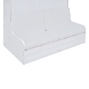 Mintazer Queen Size Murphy Bed with Sofa, Modern Foldable Wall Bed with Cushions for Bedroom Apartment Guest Room, White