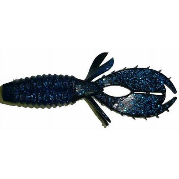 Big Bite Baits 3" YoMama Lure, Pack of 10, Black/Blue Flake