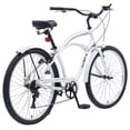 thumbnail image 2 of JERFIT Men's 26" Beach Cruiser Bike, 7-Speed Commuter Bicycle with Shimano Drivetrain, Steel Frame & V-Brakes, Silver, 2 of 6