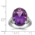 thumbnail image 2 of 925 Sterling Silver Oval Amethyst Ring Gemstone, 2 of 6