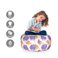 thumbnail image 2 of Watercolor Storage Toy Bag Chair, Aquarelle Marine Cockleshells Mollusc Starfish Ocean Deep Sea Art, Stuffed Animal Organizer Washable Bag, Small Size, Dark Orange and Fuchsia, by Ambesonne, 2 of 3