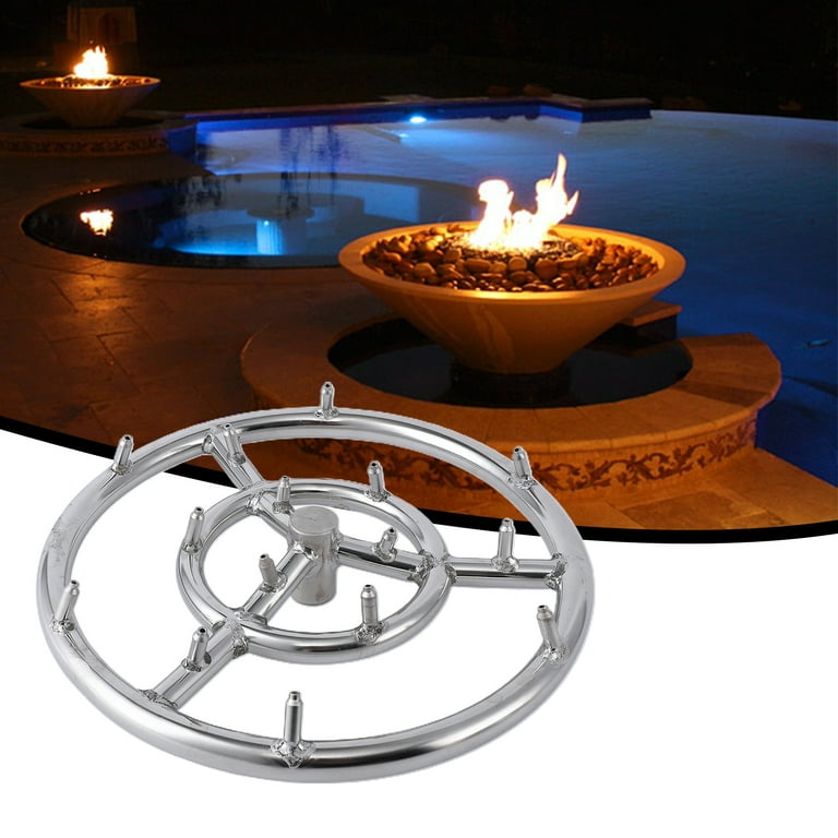 24 inch Round Fire Pit Burner Ring, Stainless Steel Brazier Burner