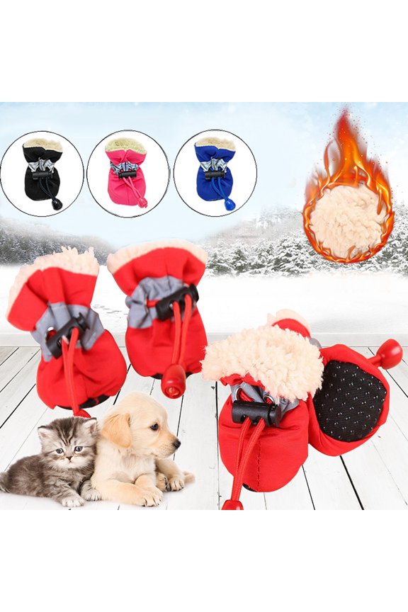 Pet Dog Winter Warm Soft Cashmere Anti-skid Rain Shoes