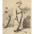 thumbnail image 2 of Arthur Burdett Frost 20x23 Black Ornate Framed Double Matted Museum Art Print Titled: The Golfer (circa 1919), 2 of 5